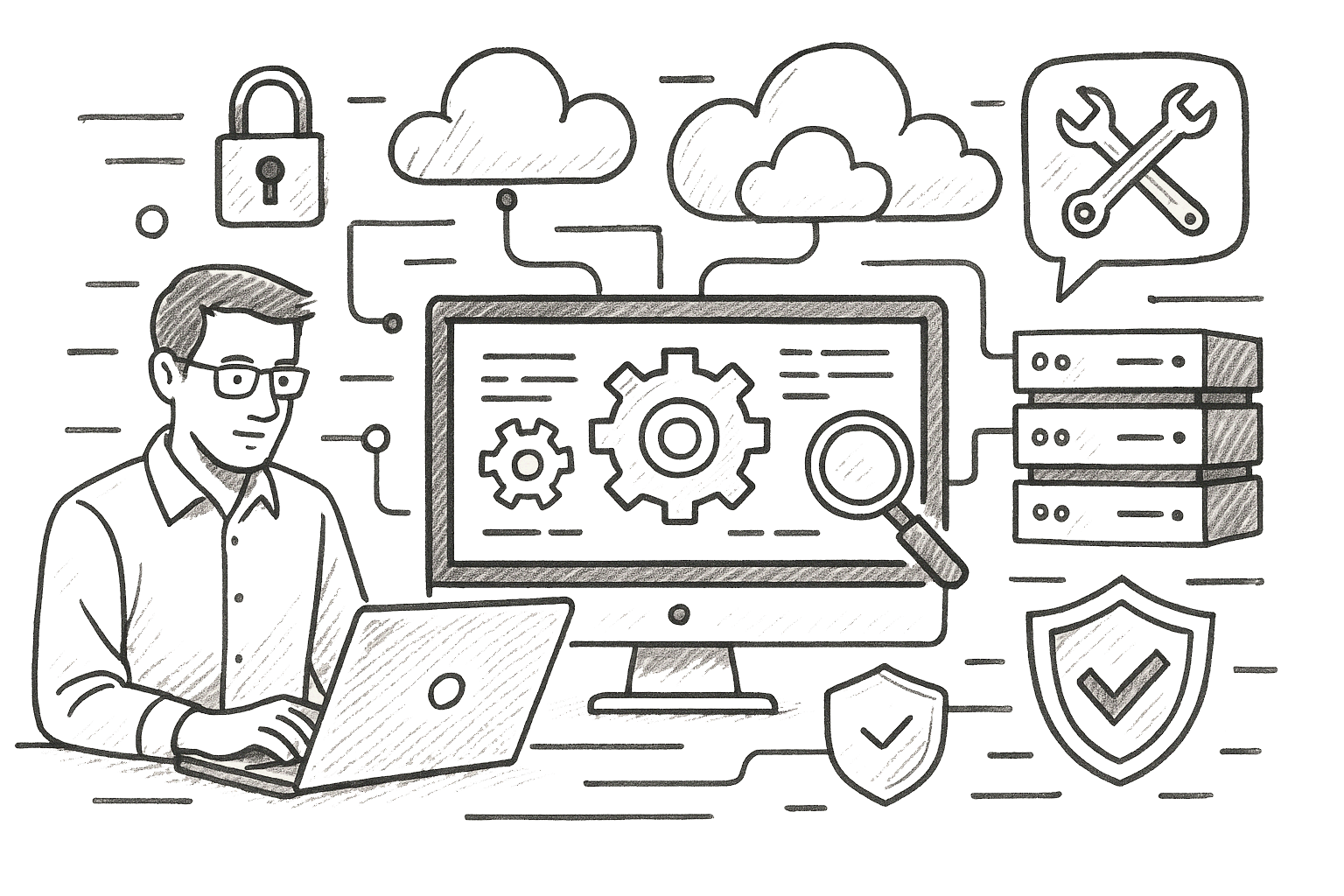 Abstract network or code representing IT Consulting